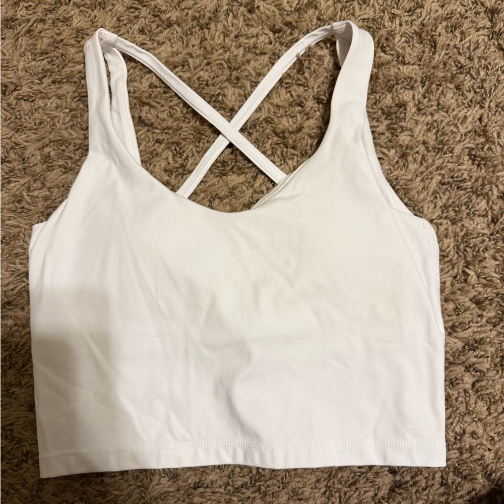 White Cross-Back Crop Top